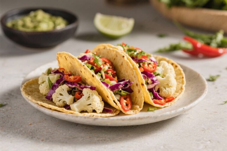 High Fiber Cauliflower Tacos With Spicy Slaw That’ll Make You Forget Meat Exists