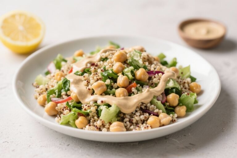 Crave-Worthy Chickpea and Quinoa Salad with Lemon Tahini Dressing: The High-Protein Bowl You’ll Actually Want Every Day