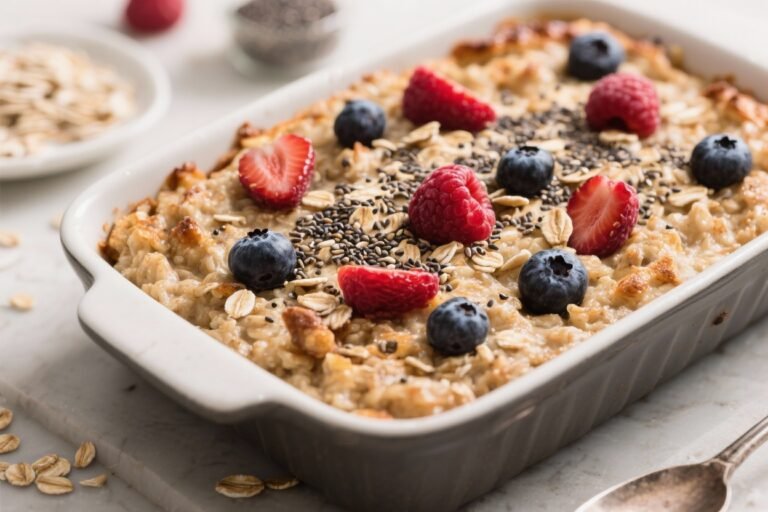 Oven-Baked Oatmeal with Berries and Chia Seeds: The 30-Minute Breakfast That Tastes Like Dessert (Without the Sugar Crash)