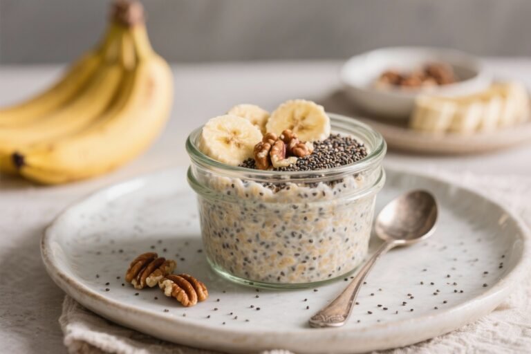 Banana Nut Overnight Oats with Chia Seeds: The 2-Minute Breakfast That Feels Like Dessert (But Fuels Like a Champ)