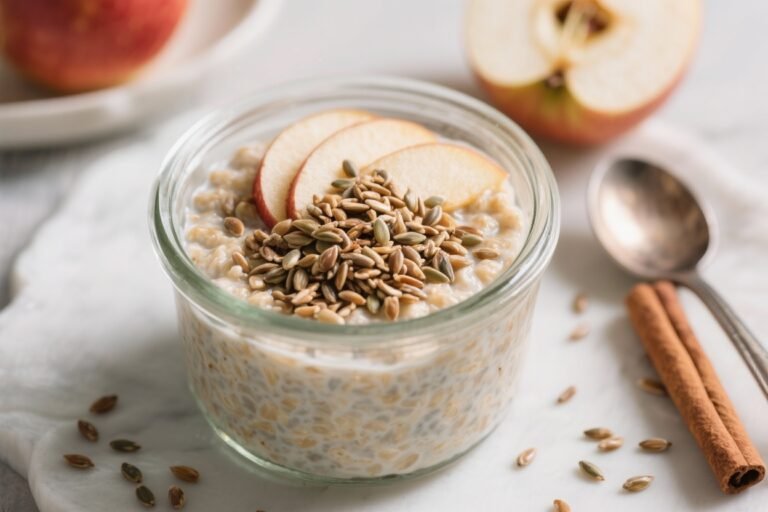 Apple Cinnamon Overnight Oats with Flaxseeds: The 2-Minute Breakfast Hack That Tastes Like Apple Pie