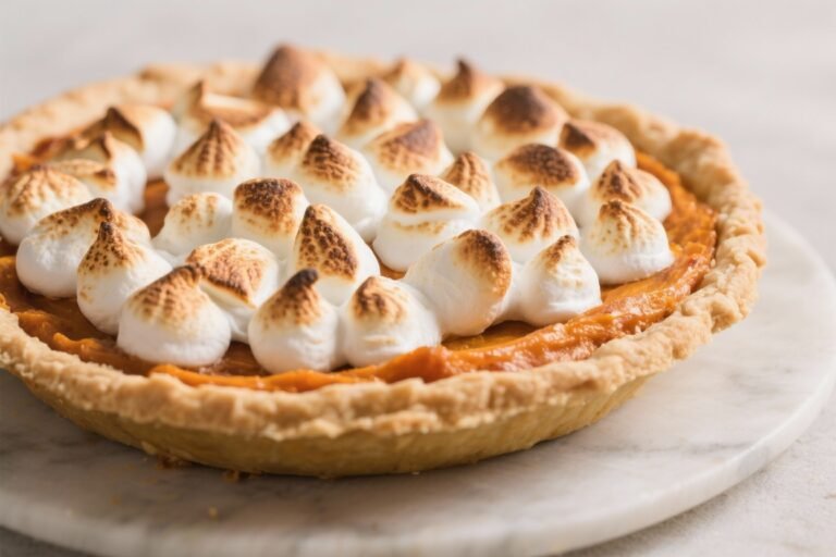 This Sweet Potato Pie with Toasted Marshmallow Topping Is the Holiday Flex Everyone Will Talk About