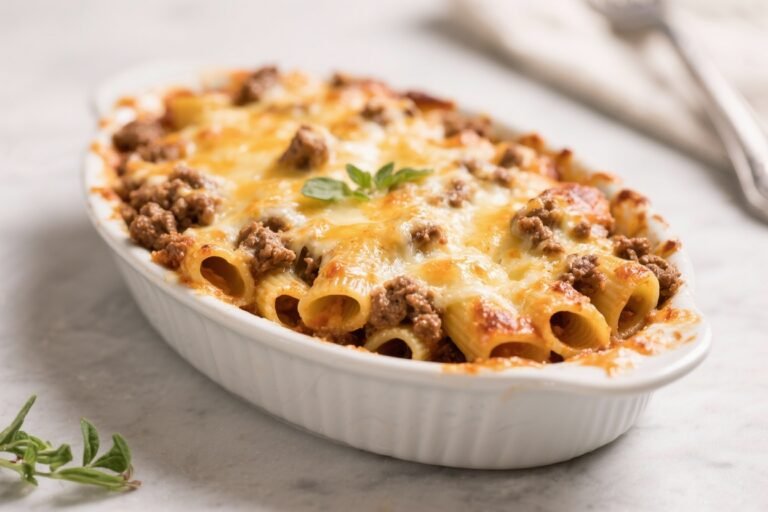 Cheesy Baked Rigatoni with Ground Beef: The Weeknight Hero You’ll Crave on Repeat