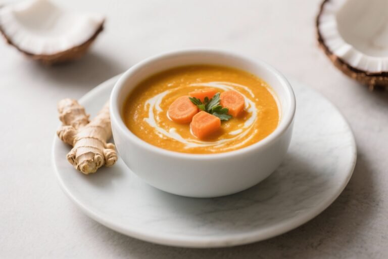 High Fiber Carrot Ginger Coconut Soup: The Cozy, Gut-Loving Bowl That Makes Takeout Look Basic