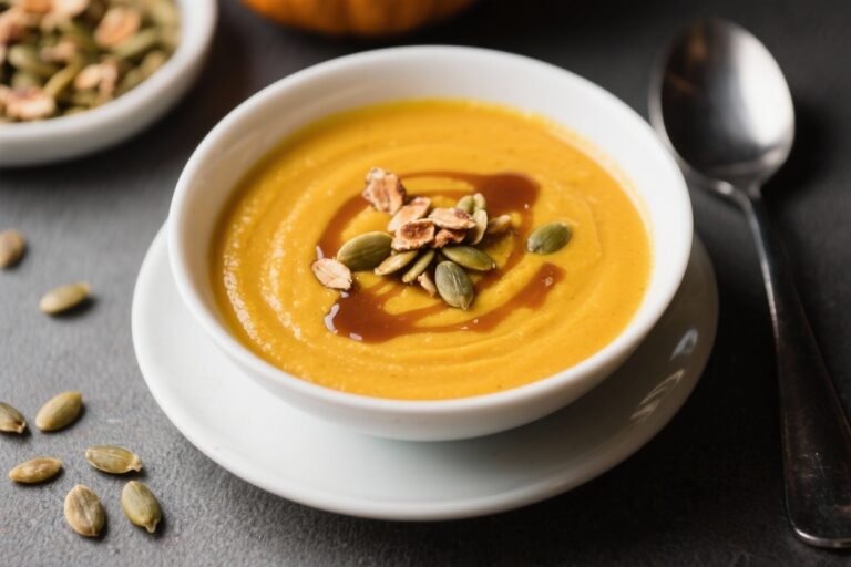 Ultra-Creamy Pumpkin Soup with Maple Drizzle and Toasted Pepitas: The Cozy Bowl That Wins Dinner