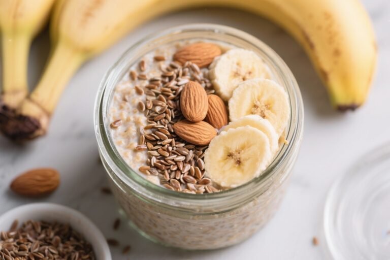 Banana Almond Butter Overnight Oats with Flaxseed: The 2-Minute Breakfast That Tastes Like Dessert and Works Like a Protein Shake