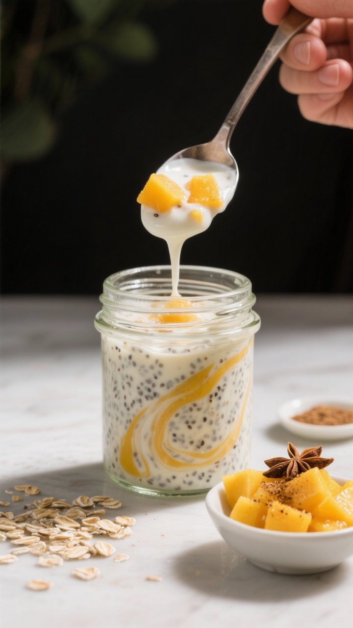 Process-in-action (prepared food, no raw ingredient focus): The “Jar it up” stage captured mid-s