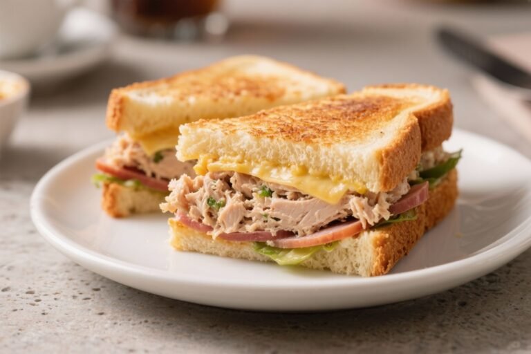 Classic Deli-Style Tuna Melt – Crispy, Cheesy, Comforting Sandwich