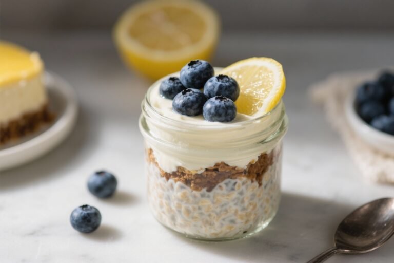 Blueberry Lemon Cheesecake Overnight Oats: The No-Bake Breakfast That Tastes Like Dessert and Acts Like a Protein Shake