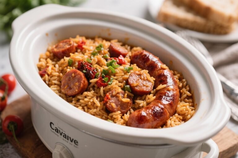 Slow Cooker Cajun Sausage and Rice That Practically Cooks Itself (And Tastes Like a Party)