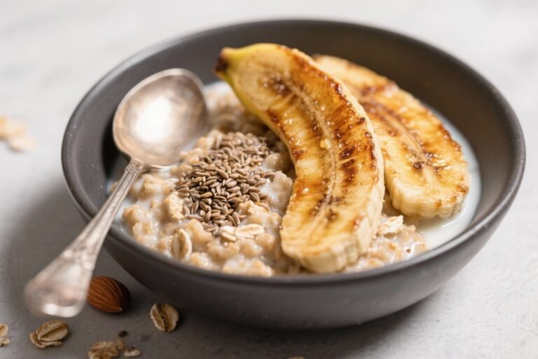 Caramelized Banana Oatmeal with Ground Flax & Almond Milk: The 7-Minute Breakfast That Tastes Like Dessert