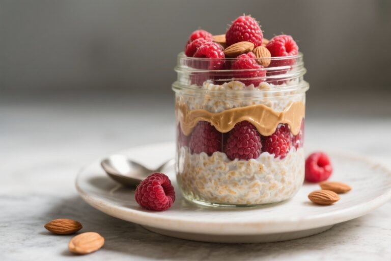 Raspberry Almond Butter Overnight Oats That Taste Like Dessert, Fuel Like Breakfast, and Take 5 Minutes