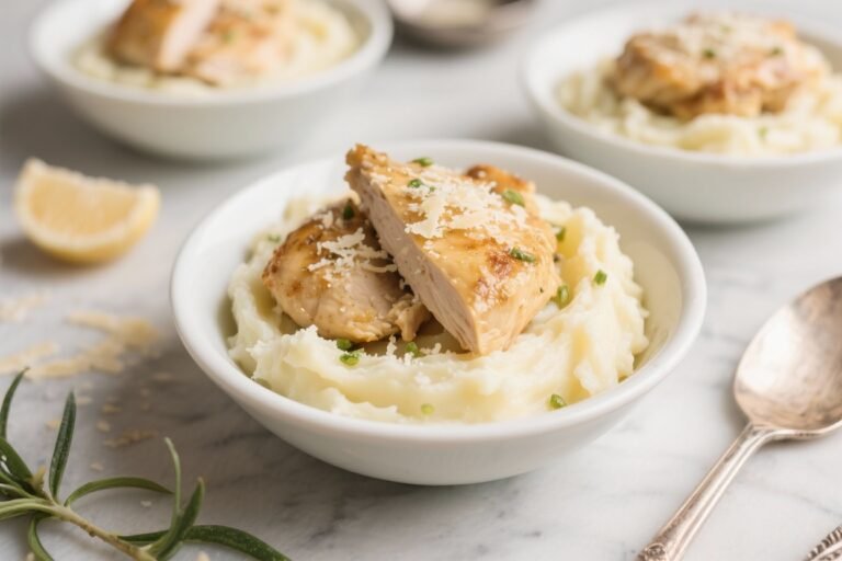 Creamy Parmesan Garlic Mashed Potato Bowls With Chicken – Cozy, Comforting, and Satisfying