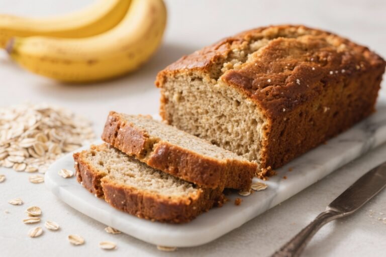 This Oat Flour Banana Bread Breakfast Cake Is the 30-Minute Power Move Your Mornings Crave
