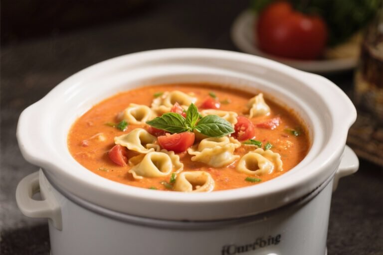 Crockpot Creamy Tomato Basil Tortellini Soup: The Cozy, Set-It-and-Impress Dinner You’ll Crave All Week