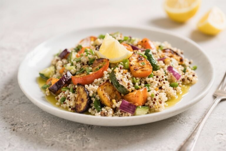 Fiber-Rich Quinoa Salad with Roasted Veggies and Lemon Dressing: The 20-Minute Power Bowl That Actually Keeps You Full