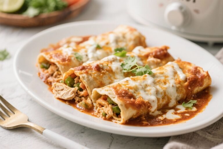 Set-It-and-Forget-It Slow Cooker Chicken Enchiladas (Healthy Edition) You’ll Actually Crave