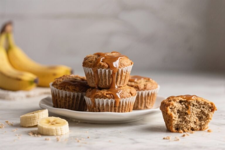 These Double Banana High Fiber Bran Muffins with Maple Drizzle Are the Glow-Up Your Breakfast Has Been Begging For