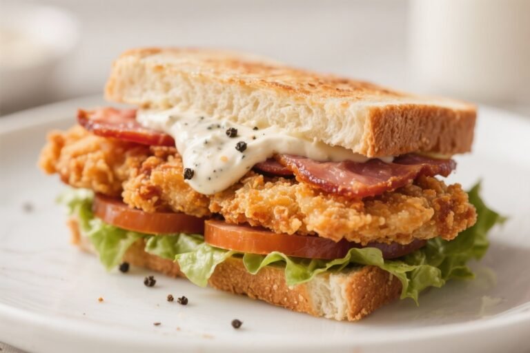 Crispy Chicken BLT With Peppercorn Mayo – A Satisfying, Crunchy Sandwich