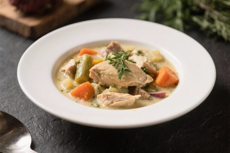 Creamy Chicken & Herb Winter Vegetable Stew – Cozy, Hearty, and Comforting
