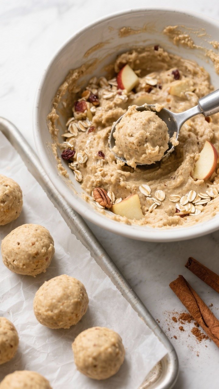 Cooking process: Overhead shot of the cohesive, mixed dough in a large bowl just before rolling—th