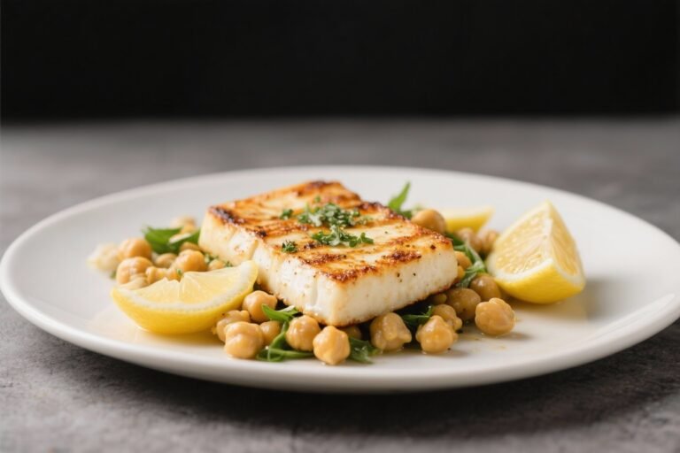 Baked Halloumi With Chickpeas & Lemon – Easy, Bright, and Satisfying