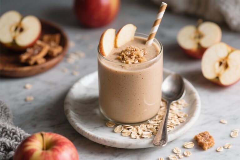 Apple Pie Oat Protein Smoothie (Cozy, Filling & Perfect for Winter Mornings) – A Warm-Spiced Breakfast You Can Sip