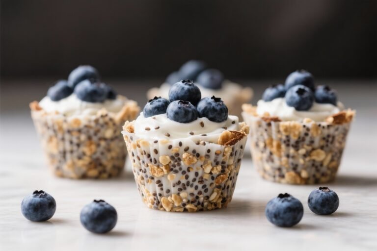 Blueberry Coconut Chia Crunch Cups (Sweet, Creamy & High Fiber) – An Easy Make-Ahead Treat