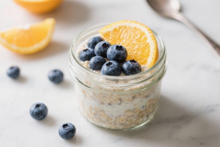 Blueberry Citrus Overnight Oats — Bright, Tangy & Low Calorie