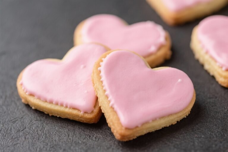Heart-Shaped Sugar Cookies With Pink Icing – Simple, Sweet, and Festive