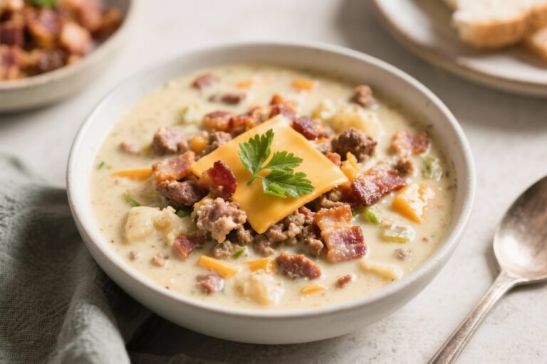 Creamy Keto Bacon Cheeseburger Chowder (Cozy 20-Minute Dinner) – Comfort Food, Fast