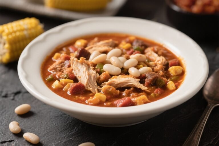 Hearty High-Fiber Chicken Chili With White Beans & Corn – Comforting, Simple, and Satisfying