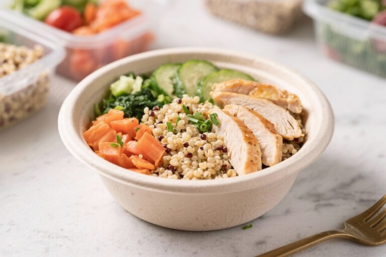 High-Protein Chicken Quinoa Lunch Bowl (Perfect for Meal Prep) – Easy, Balanced, and Flavorful