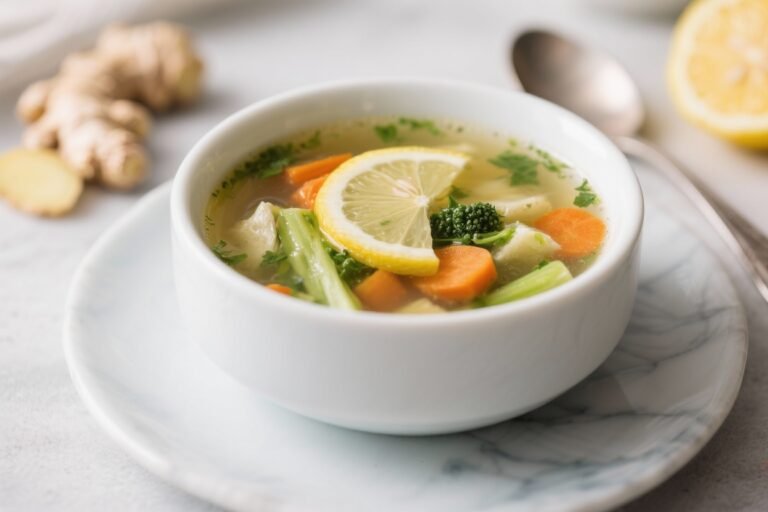 Light & Bright Lemon Ginger Detox Veggie Soup – Clean, Comforting, and Zesty