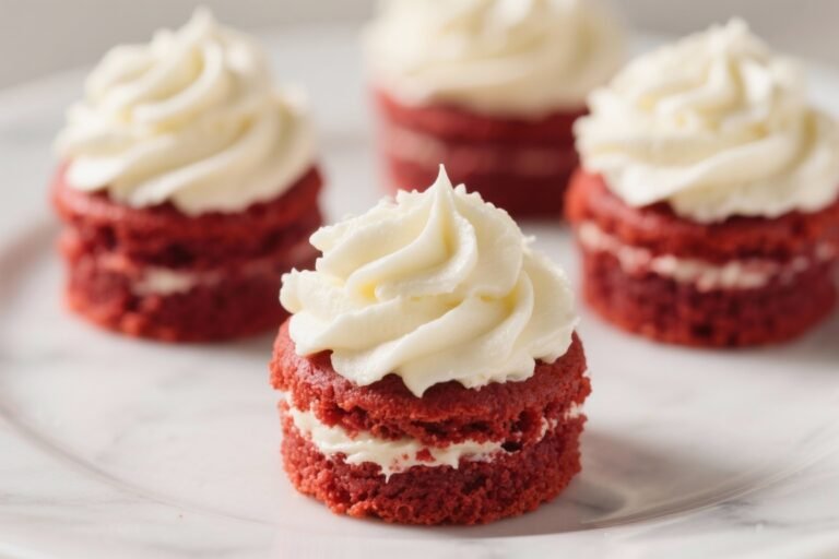 Mini Red Velvet Cakes with Cream Cheese Frosting – Small, Festive, and Perfectly Tender