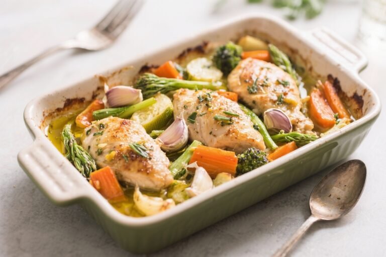 Spring Vegetable Chicken Bake With Garlic and Olive Oil – Easy, Fresh, and Flavorful