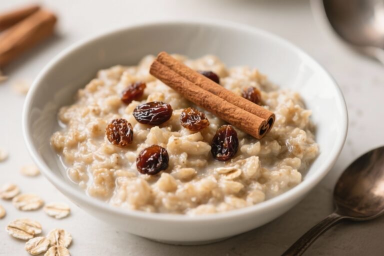 Cinnamon Raisin Slim-Style Oatmeal (Classic, Cozy & Calorie-Friendly) – A Warm, Wholesome Breakfast