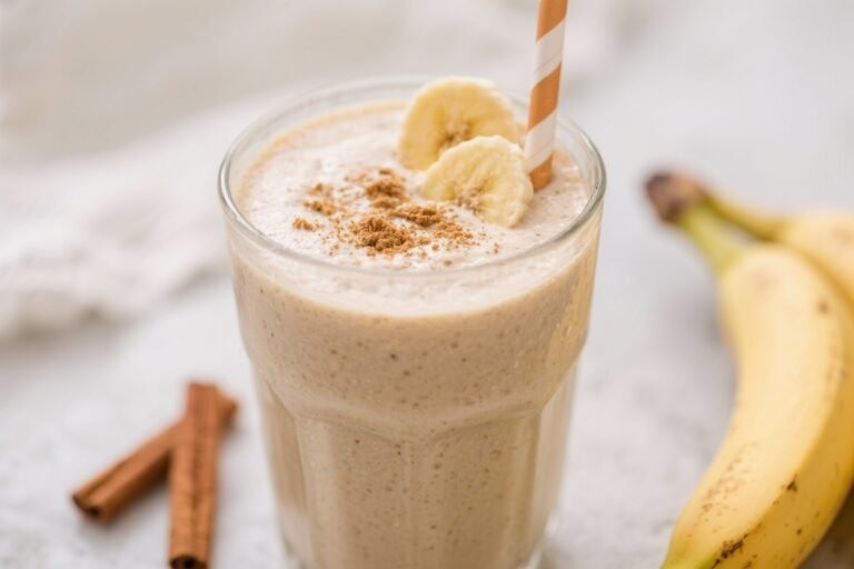Banana Oat Cinnamon Breakfast Smoothie (High-Protein & Cozy) – Easy, Filling, and Delicious