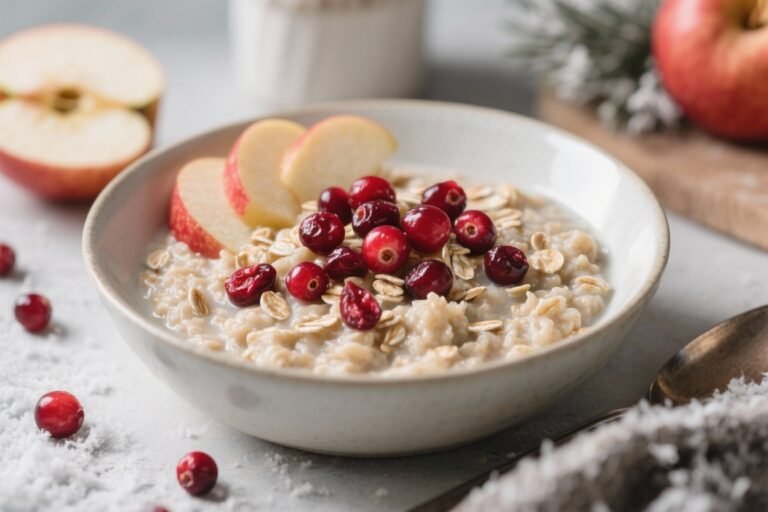 Cranberry Apple Winter Oatmeal (Bright, Tart & Low in Calories) – Cozy Breakfast That Feels Fresh