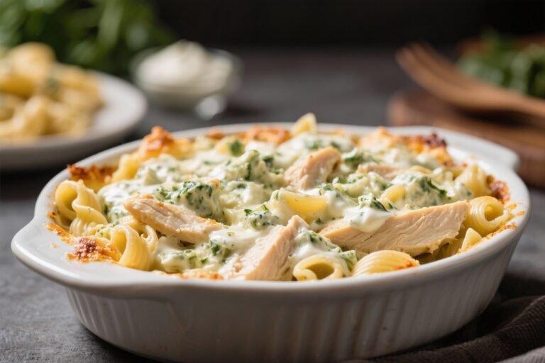 Greek Yogurt Chicken Ranch Pasta Bake — Light & Protein-Packed