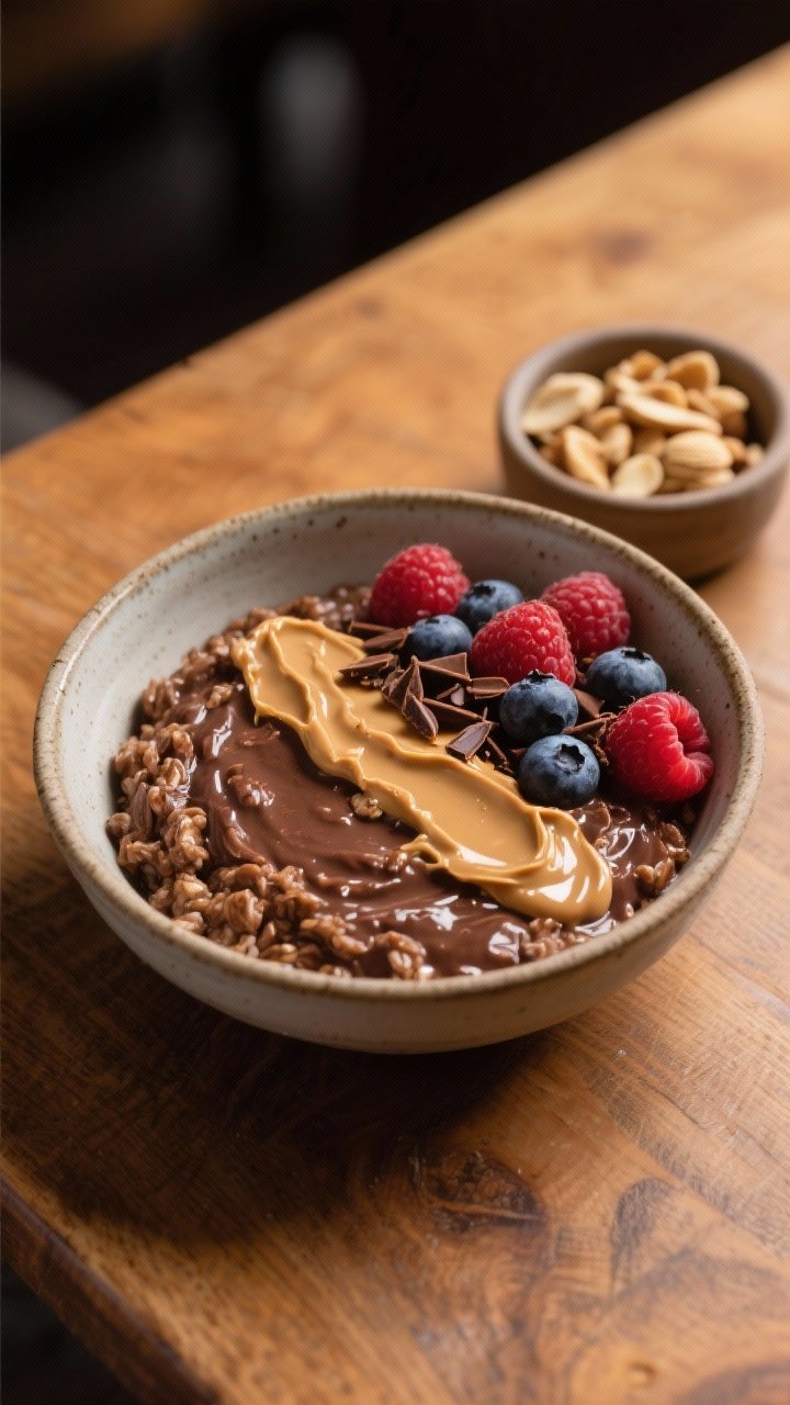 Final dish, styled variation: Restaurant-quality presentation of Chocolate Peanut Butter variation i