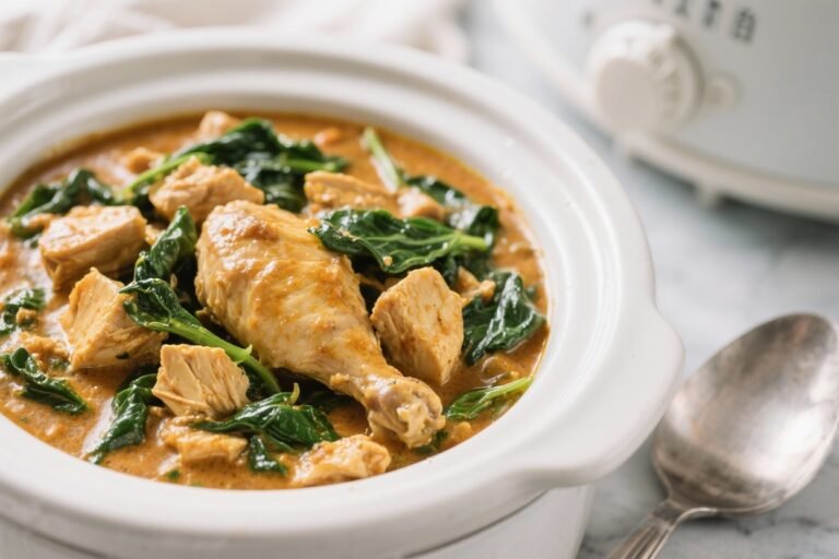 Healthy Slow Cooker Chicken & Spinach Curry – Easy, Comforting, and Nourishing