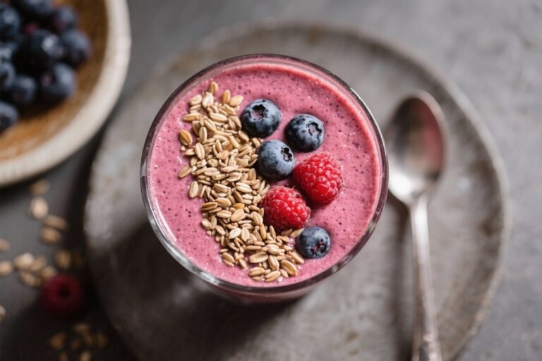 Berry Flaxseed Gut-Health Smoothie (High-Fiber Blend) – Simple, Nourishing, and Delicious