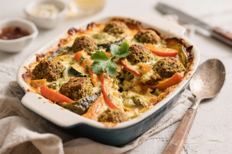 Baked Falafel Vegetable Casserole – A Comforting, Crowd-Pleasing Twist