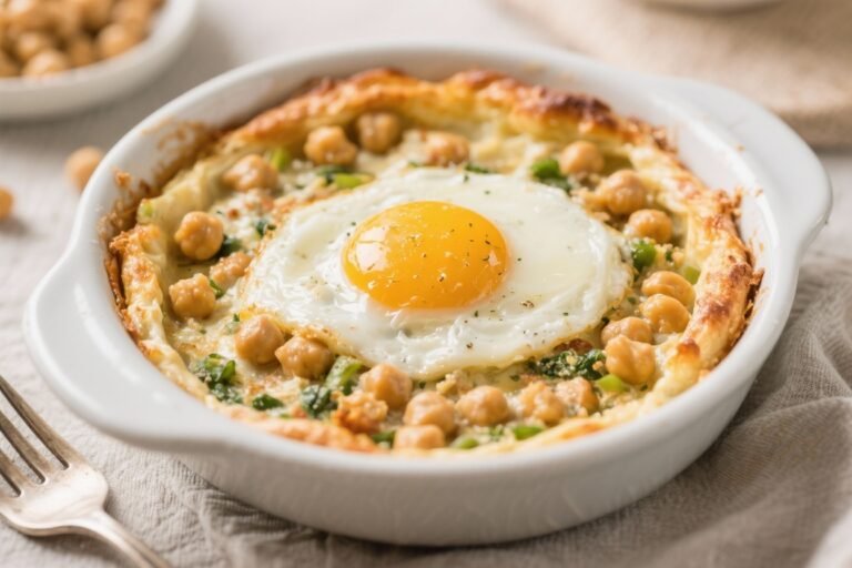 Easy High-Fiber Chickpea Egg Bake for Busy Mornings – Simple, Satisfying, and Make-Ahead Friendly
