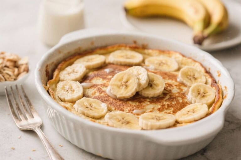 Healthy Banana Protein Pancake Bake (No Flipping Needed) – Easy, Cozy, and High-Protein