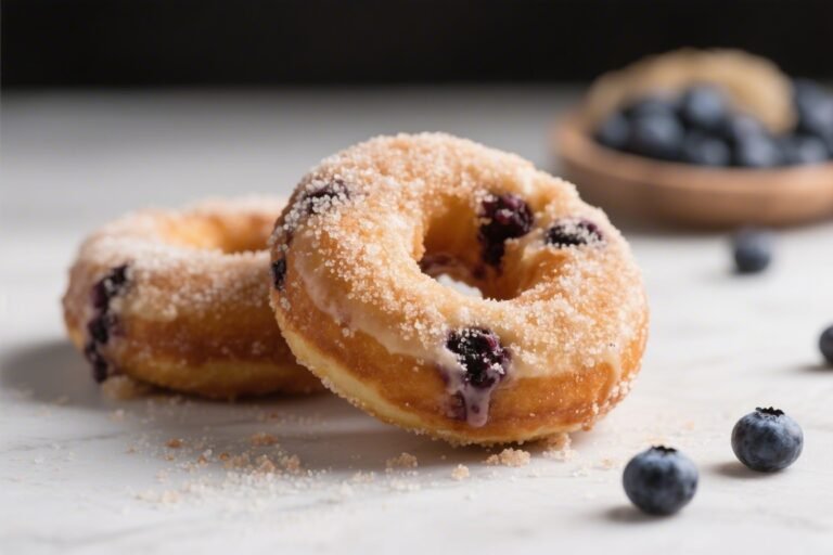 Sourdough Discard Blueberry Sugar Donuts – Soft, Fruity, and Perfectly Sweet