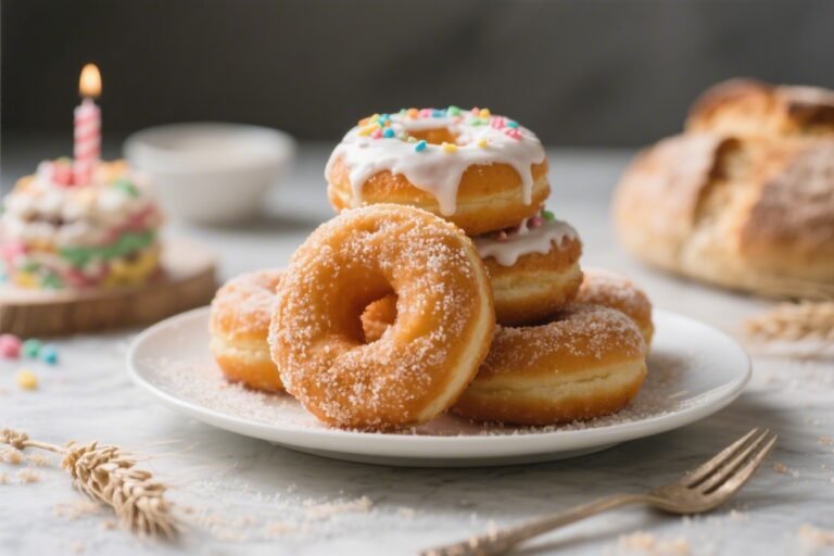 Sourdough Discard Birthday Cake Sugar Donuts – Soft, Sprinkle-Studded Treats