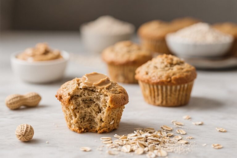 Oat Flour Peanut Butter Protein Muffins – Soft, Satisfying, and Easy