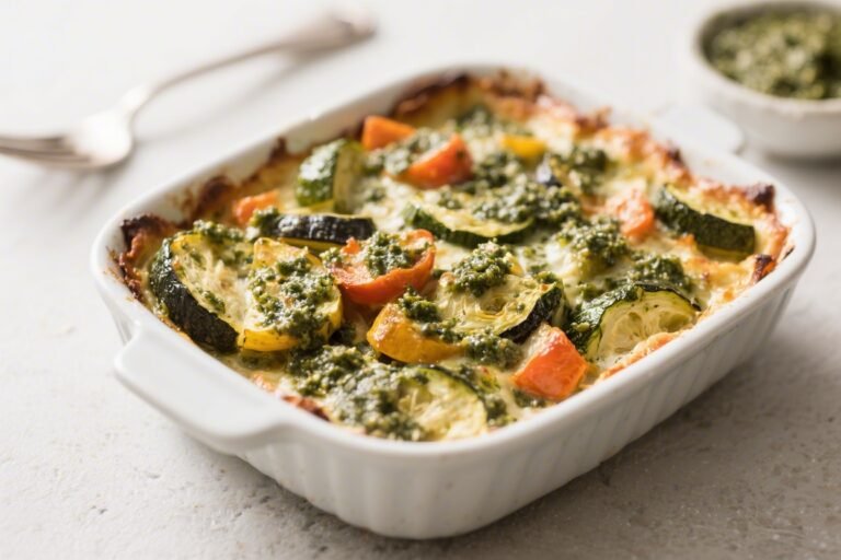 3-Ingredient Pesto Veggie Bake – Simple, Flavor-Packed Comfort Food
